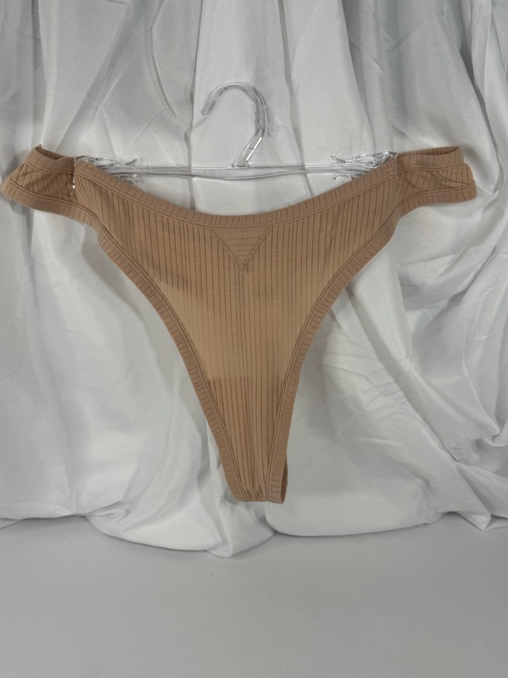 Aerie ribbed High-Cut Thong panties - Nude